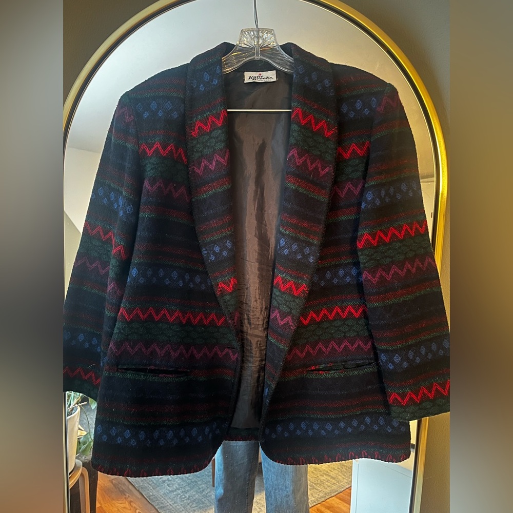 Vintage 80s fleece blazer